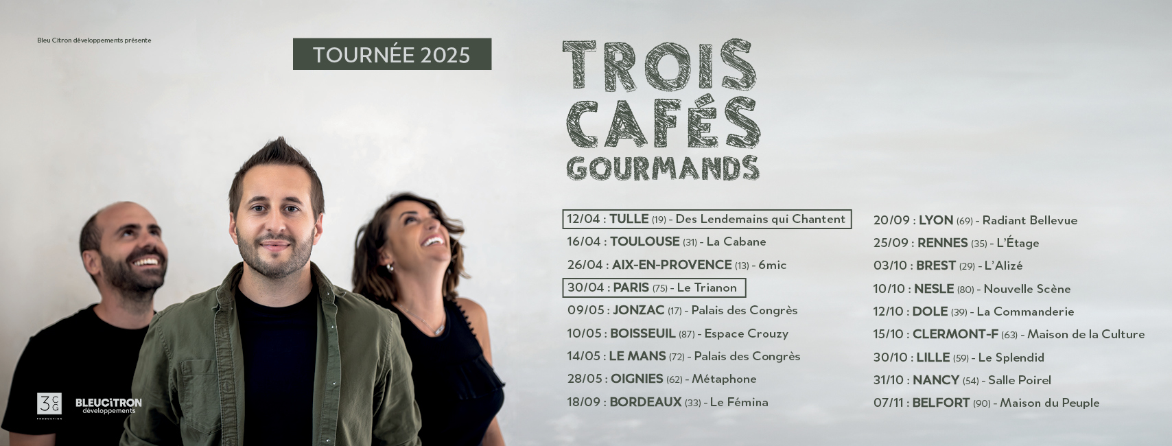 Bannière Tournée Trois Cafés Gourmands 2025